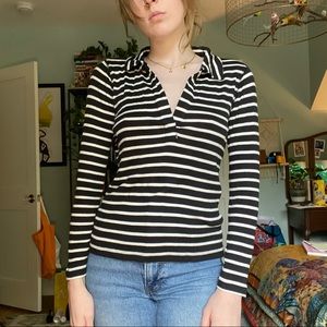 Black and white striped top